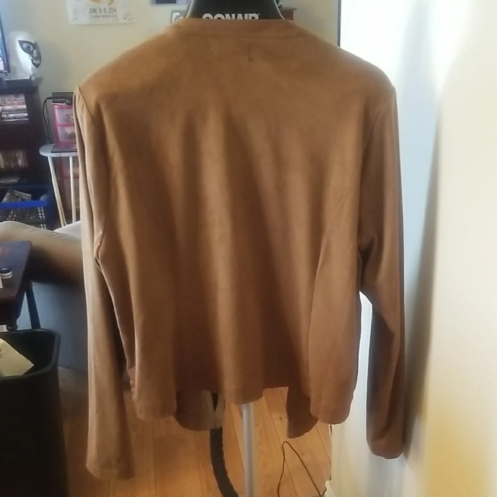 Torrid Tan Drape Front Waterfall Jacket 2 ***See Pictures** - Picture 4 of 5